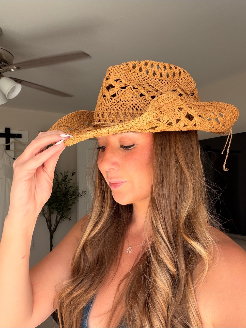 Straw Crochet Cowboy Hat